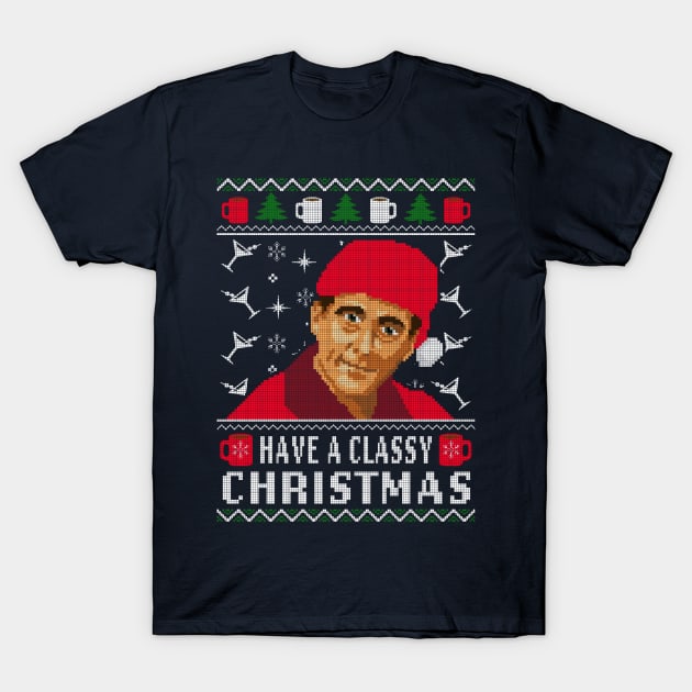 Classy Christmas The Office T-Shirt by MostlyMagnum